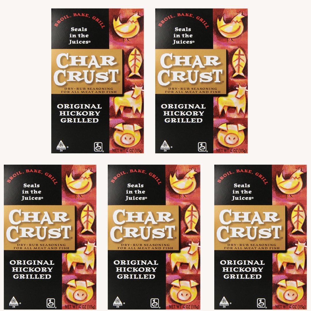 Char Crust Dry-Rub Seasoning - Kosher, CRC Parve (Original Hickory Grilled) (5 pack)