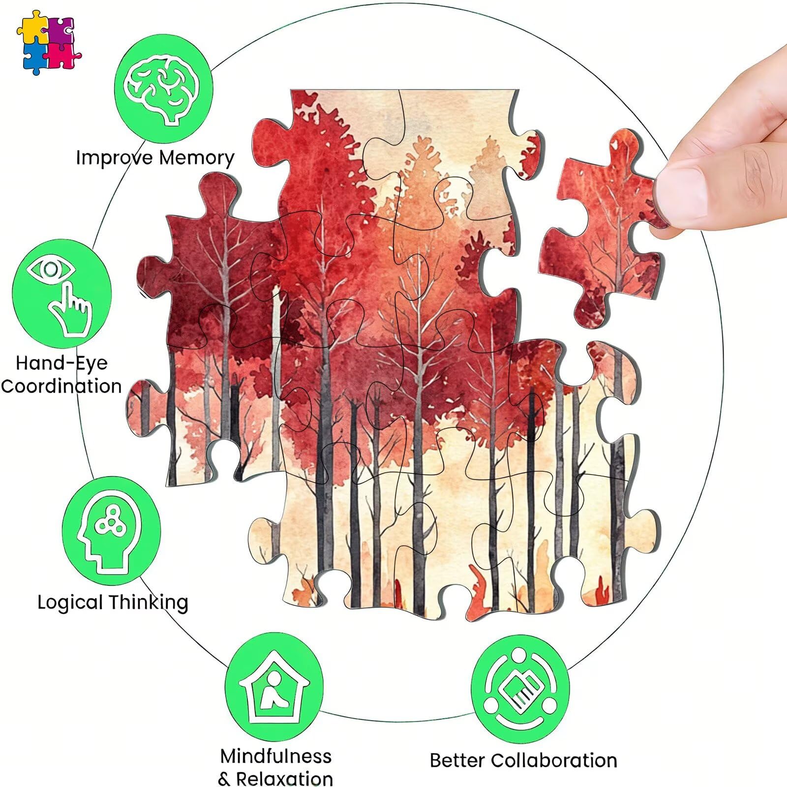 Puzzle 6000 elementów, jesienny las puzzle 6000 elementów dorośli i dzieci, premium artystyczna łamigłówka, 179,5 x 105,5 cm klasyczna gra puzzli dla dorosłych, dekoracja domu, prezent dla mężczyzn