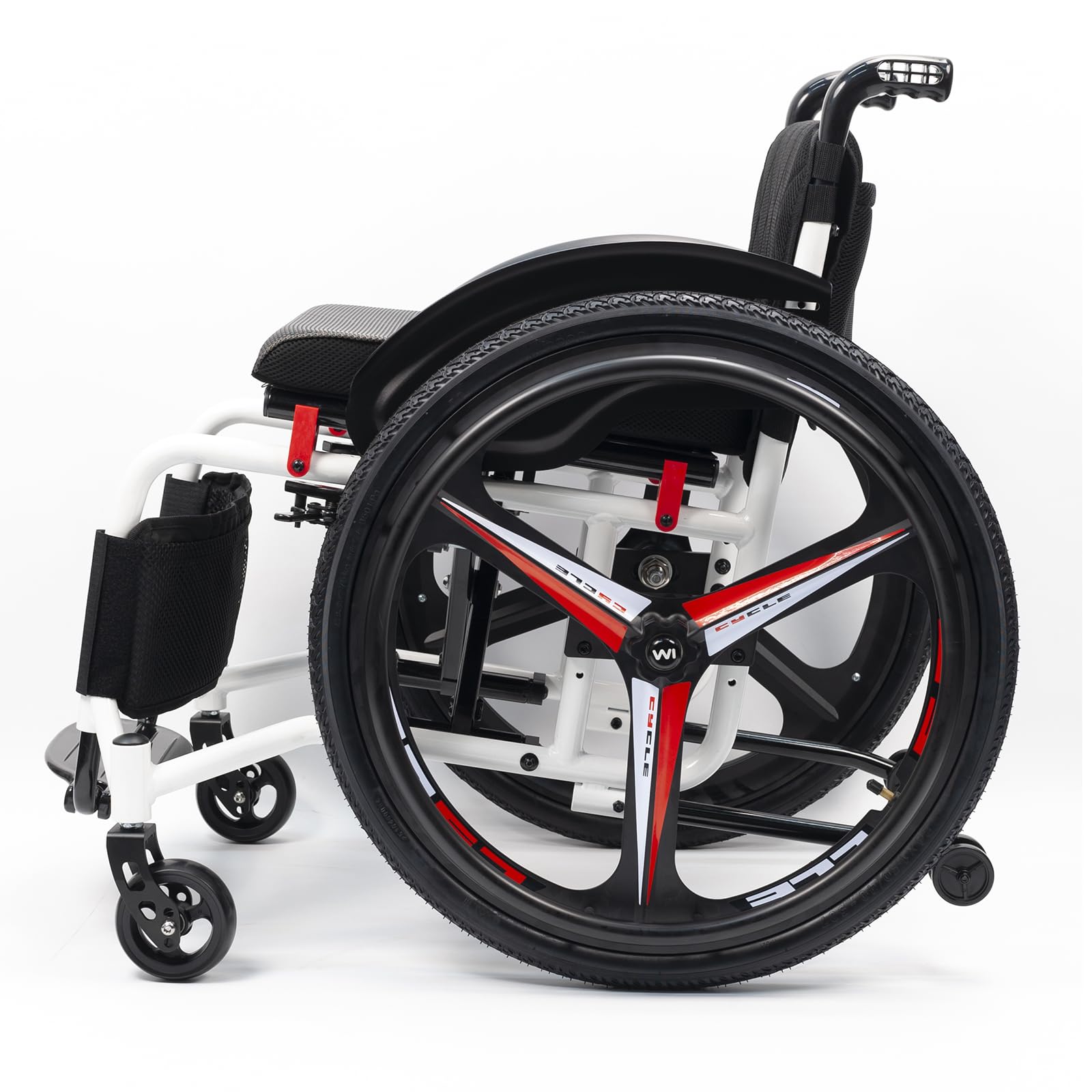 Sports Wheelchair for Adults, Ultra-Light Transport, Aluminum, Folding Portable with Hand Brake, Self-Propelled Manual Chair with Anti-Tipper (Seat Width 40cm/15.7in, Max Weight 100kg/220lbs)