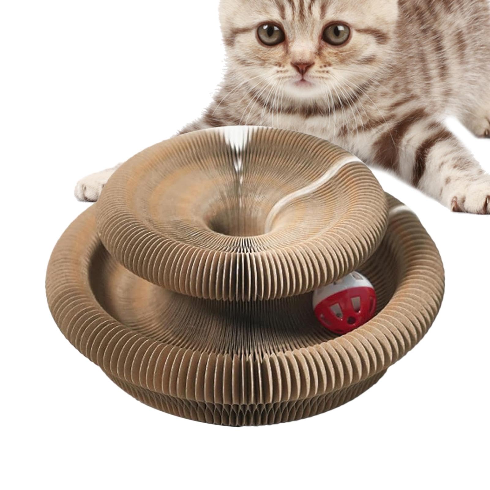 Griffoir Pour Chat Pliable Magic Organ - Avec Balle à Clochette, Jouet Interactif Et Aire De Grattage
