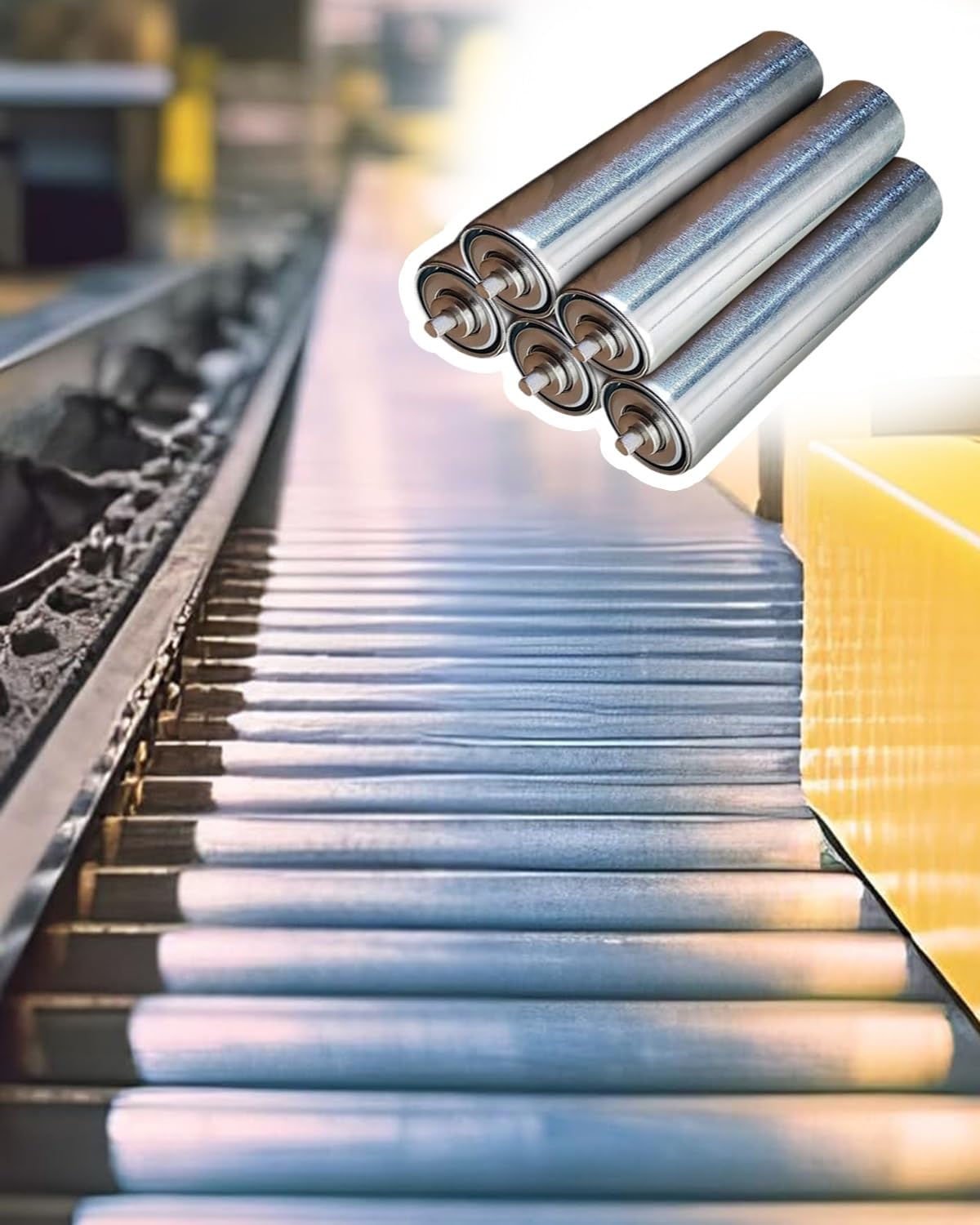 Conveyor Rollers Stainless Steel Gravity Conveyer 5cm Diameter, Versatile Support for Roller Stands, Pack of 5, Wood Shop/Conveyor Belt Table Transmission Replacement Tube(1000mm (39 3/8