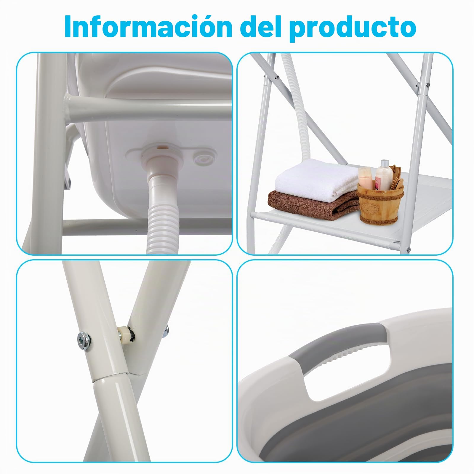 Bañera plegable para perros: estación de lavado portátil 2 en 1, estación de lavado para aseo con desagüe y estante, ducha para perros de tamaño pequeño a mediano, gatos y mascotas, para interior y