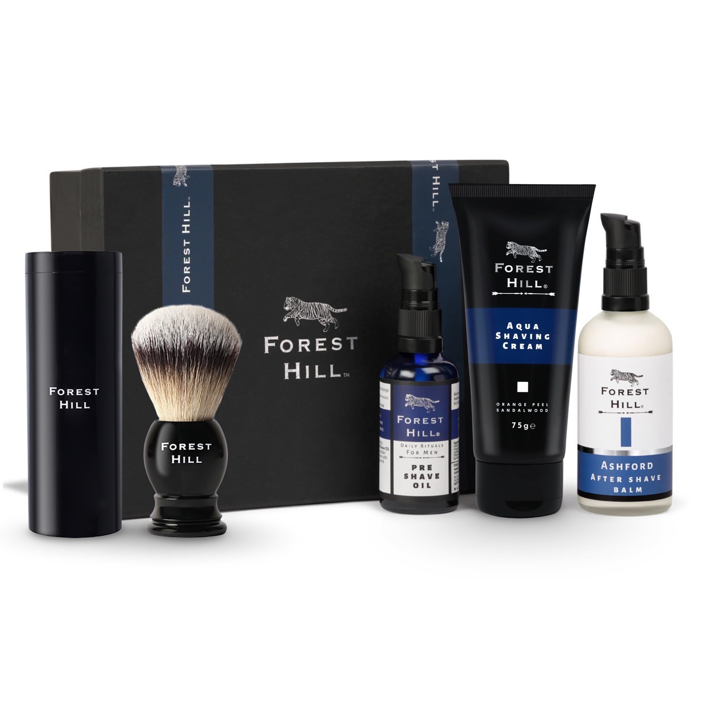 Forest Hill Secret Santa Christmas Gifts For Men, Luxury Set of 4 Men Gift Set Grooming Shaving Kit, Before Shave Oil 50ml, Aqua Shaving Cream 75g, Ashford Post Shave Balm 100ml & Easy Grip Soft Hair Shaving Brush, Ideal For Personal & Professional S (B0CH3M51N5) Amazon Price History, Amazon Price Tracker