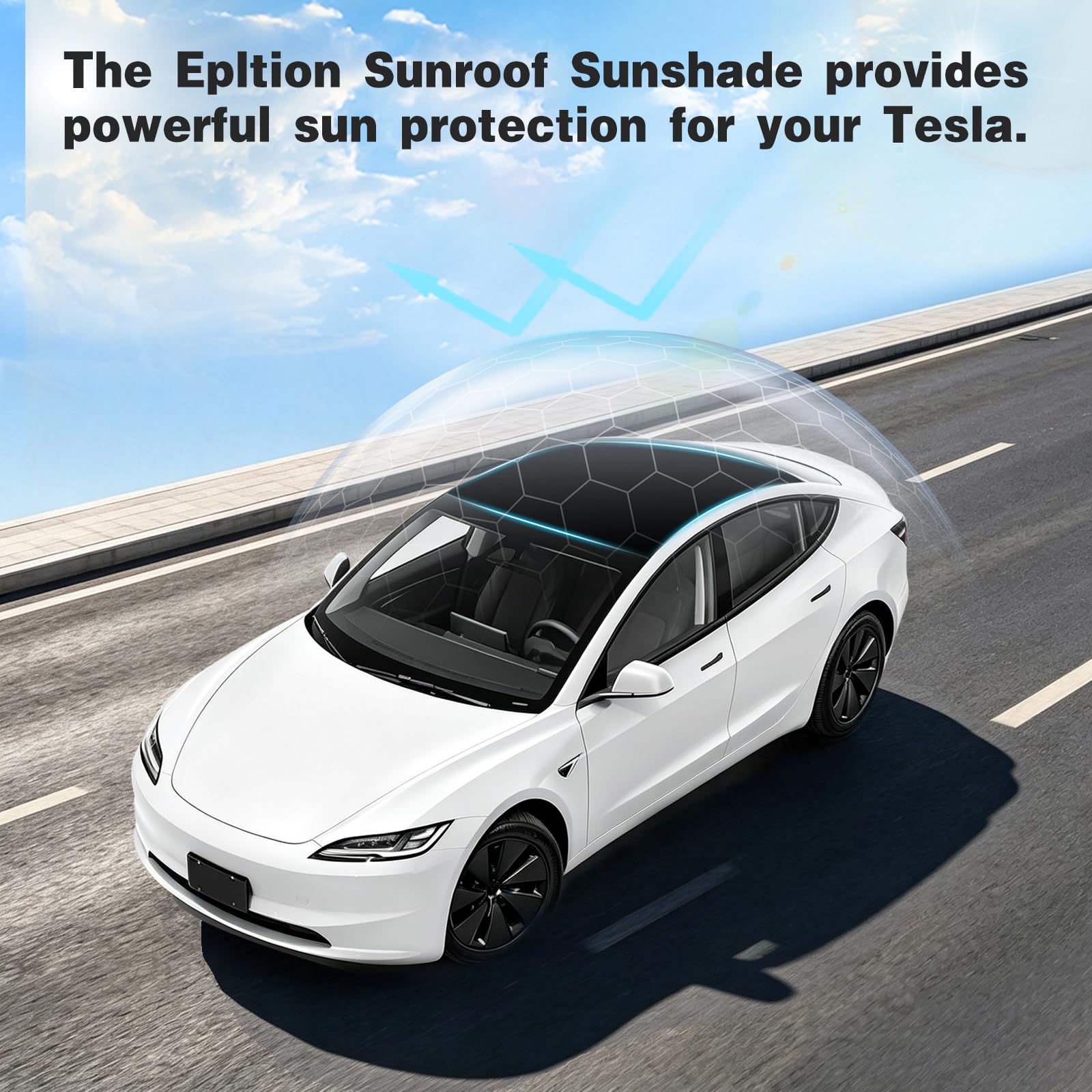 Amazon | Tesla Model 3 ルーフサンシェード 4個セット 2イン1 アイス