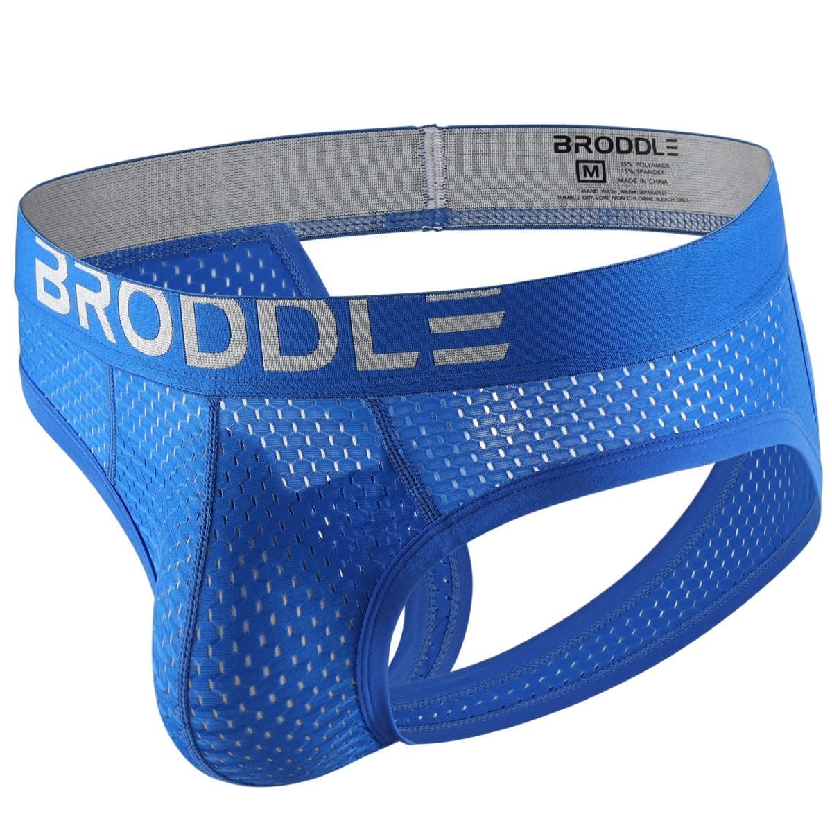 BRODDLE Men's Mesh Padded Pouch Athelic Supporters Breathable Jockstrap Elastic Waistband Low Rise