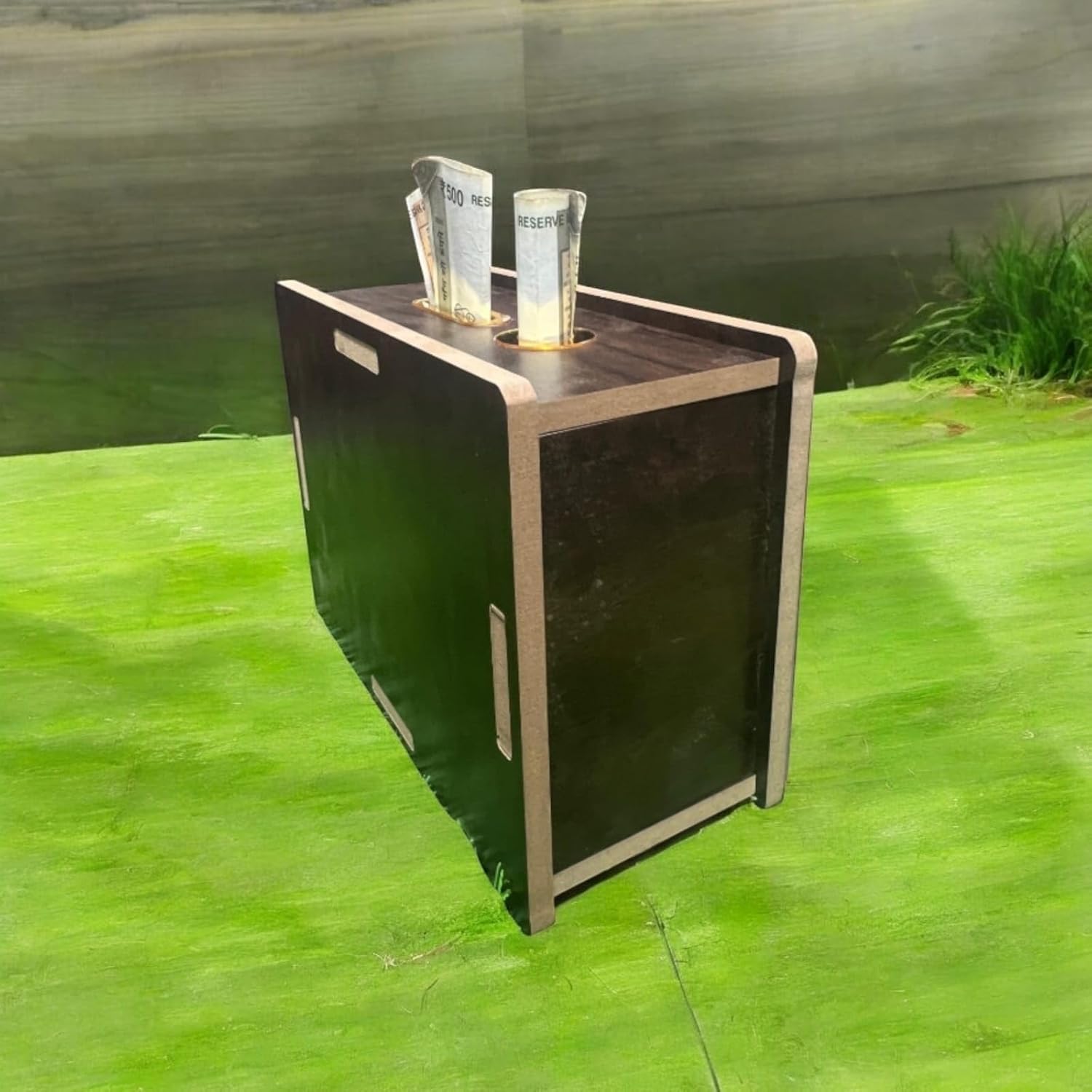 Wooden Money/Piggy Bank, Money Box, Coin Box with Carved Design for Kids/Children, Savings Challenge Box, Cashbox,Cash Vault Savings Box,Wooden Coin Piggy Bank,Money Save Box SmashMoney Saver