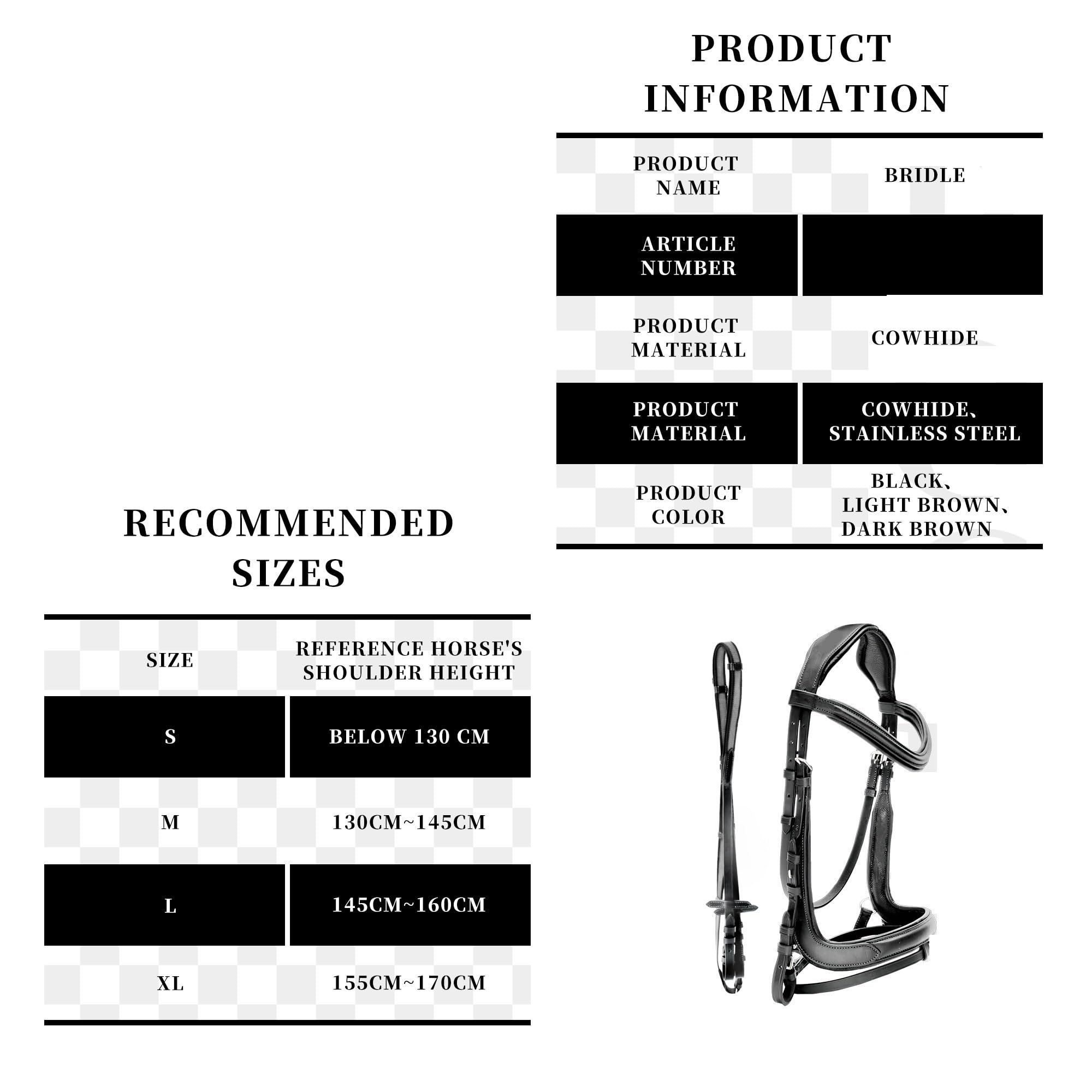 Briglia da Equitazione con redini Antiscivolo Attrezzatura equestre Marrone Nero Attrezzi for Cavalli da Corsa per Cavalli(Dark Brown XL)