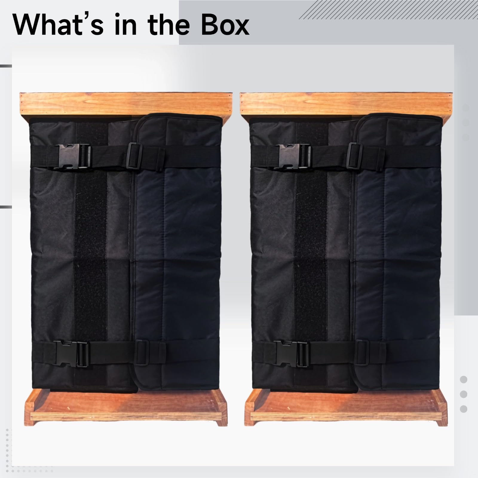 2 fundas ajustables aislantes, tela Oxford 600D impermeable, envoltura de abeja de invierno, perlas de algodón resistentes al viento, protección de aislamiento contra el clima frío