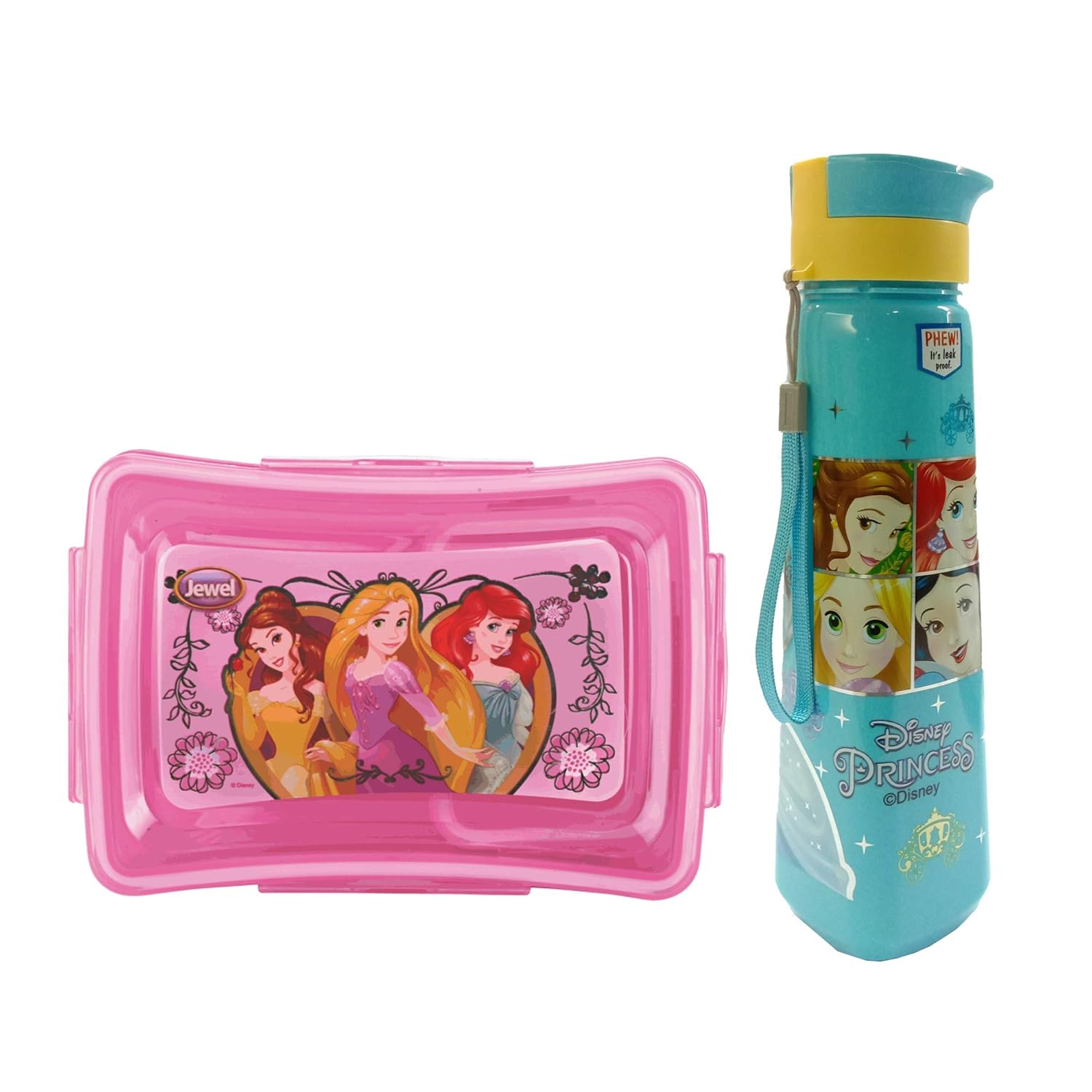Jayco Original Licensed Disney Princess Lunch Box and Bottles for Kids