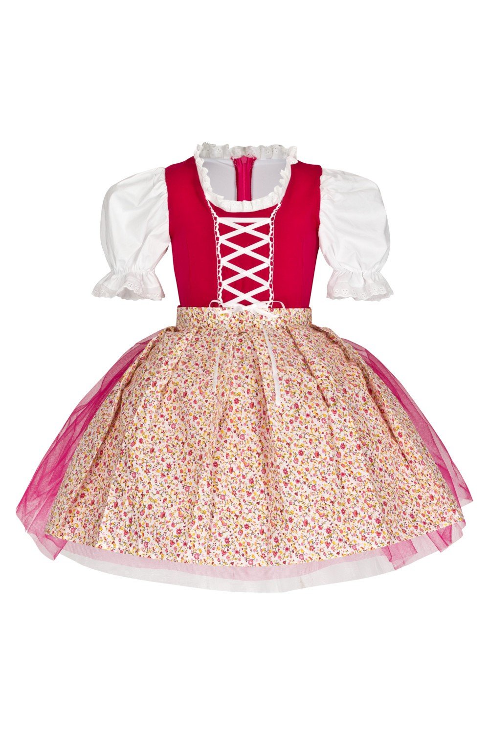 tanzmuster Kinder Trachtenkleid/Dirndl Tutu Ballerina mit Tüllrock und Schürze (2-teilig) - Zauberhaftes Tüllkleid für kleine Ballerinas.