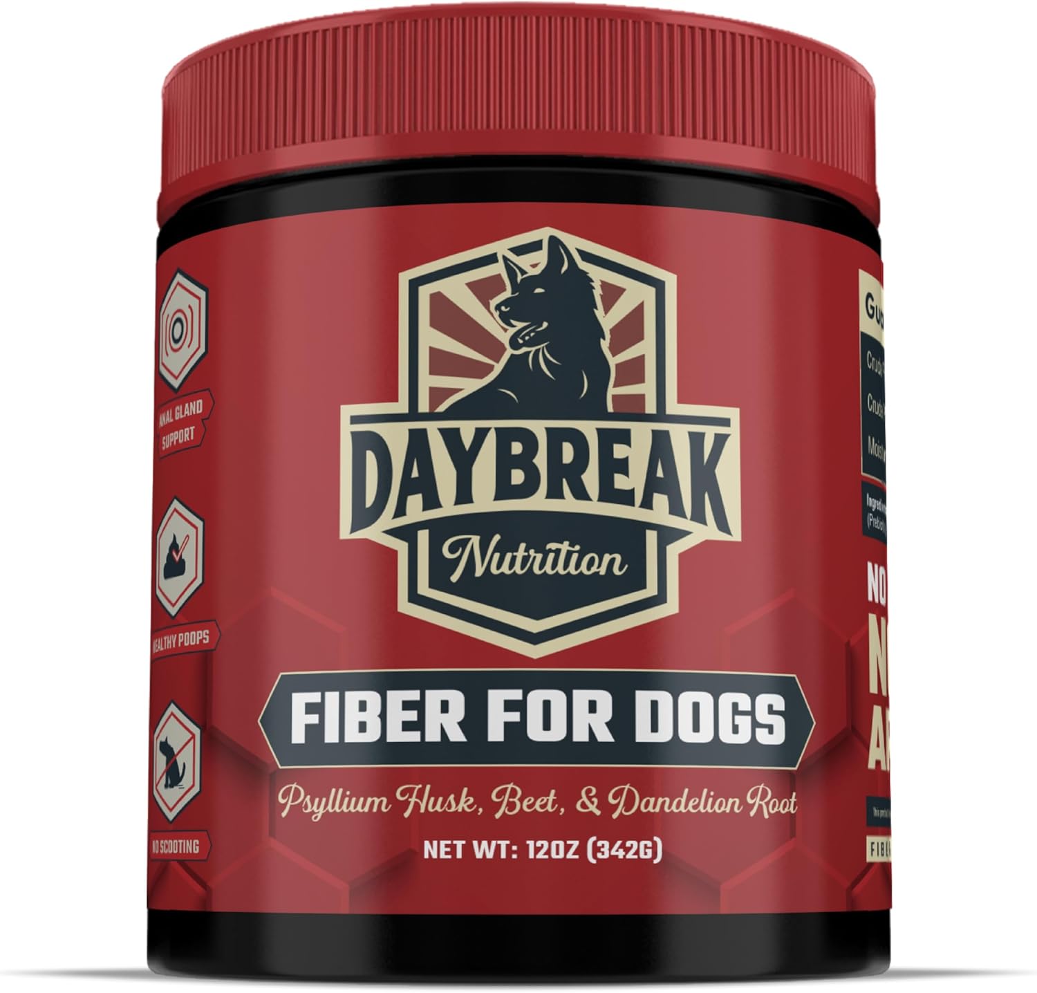 Daybreak Nutrition Fiber for Dogs Psyllium Husk, Beet Root