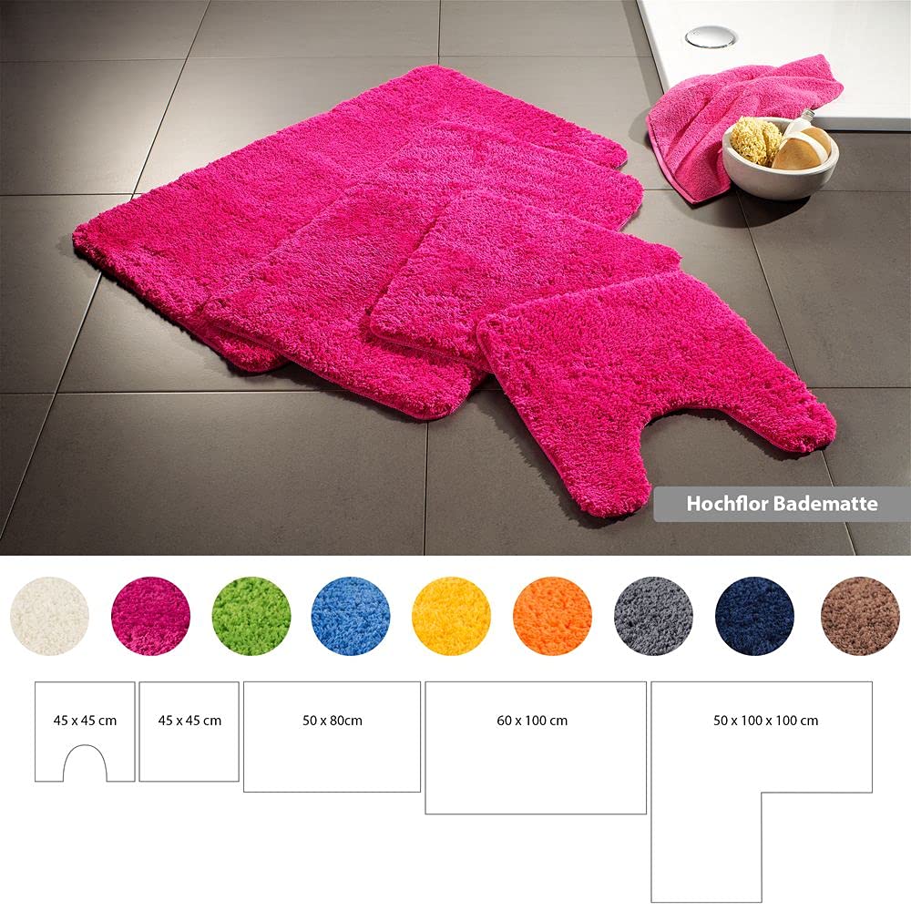 PANA Tapis de Bain Moelleux Antidérapant Lavable 50x80 cm Rose