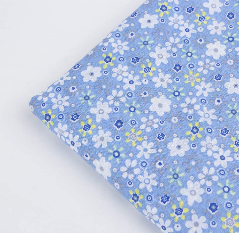 Image of Cotton Fabric DIY Making Supplies Quilting Patchwork Fabric Fat Quarter Bundles DIY for Quilting Cotton Patchwork Cushions (Flowers, 20 inch x 20 inch)