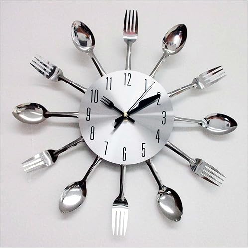 Diseño moderno cubiertos de plata utensilios de cocina reloj cuchara tenedor cuchillo plegable nuevo