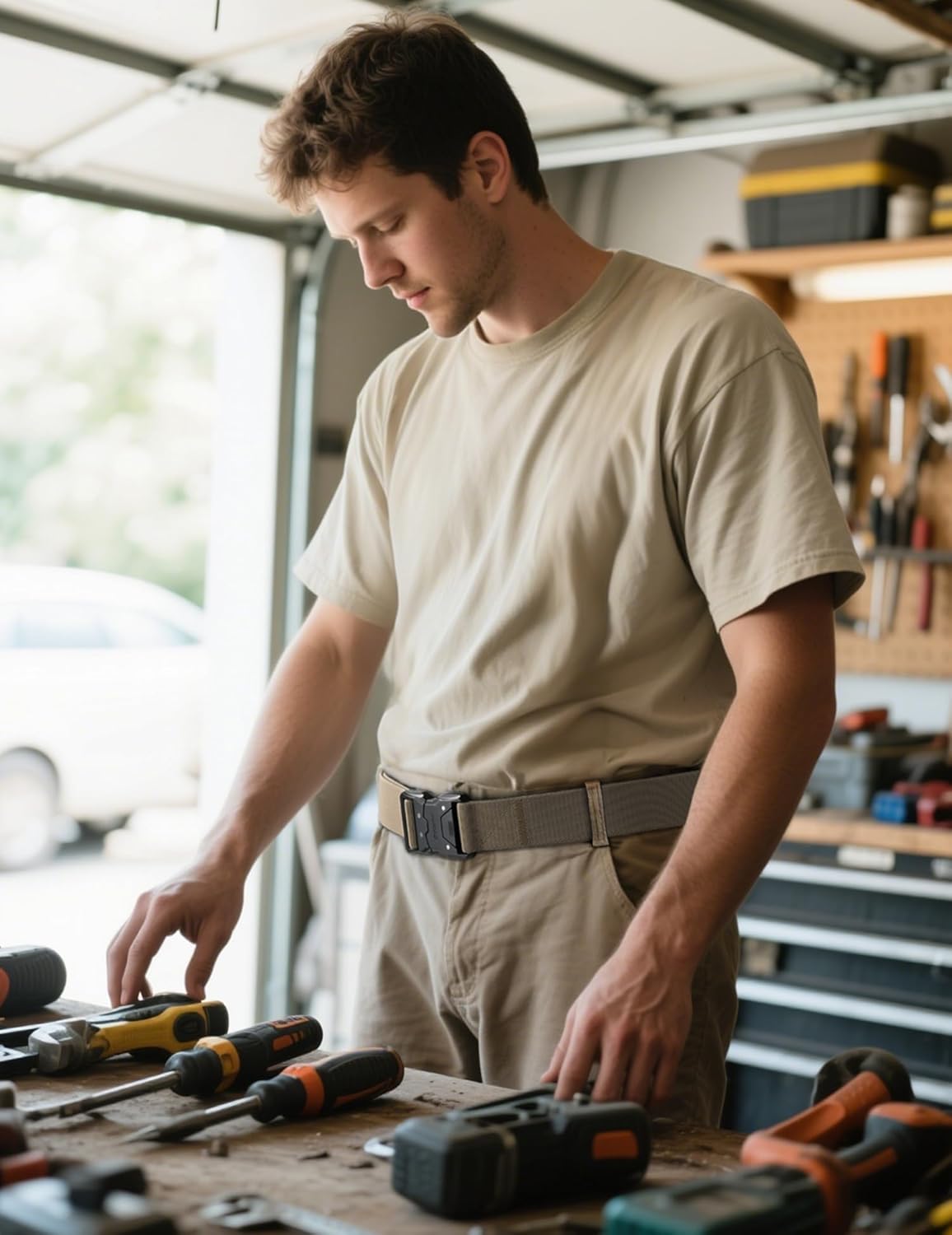 JUKMO Quick Release Tactical Belt, Military Work 1.5" Nylon Web Hiking Belt with Heavy Duty Seatbelt Buckle - Image 5