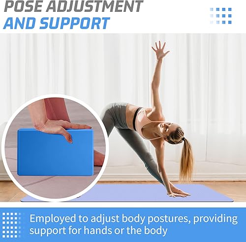 Miniatura 4 de Bloques de yoga 2024, paquete de 2 bloques de yoga de espuma EVA, sin látex, bloques de ejercicio antideslizantes, accesorios de yoga para pilates,