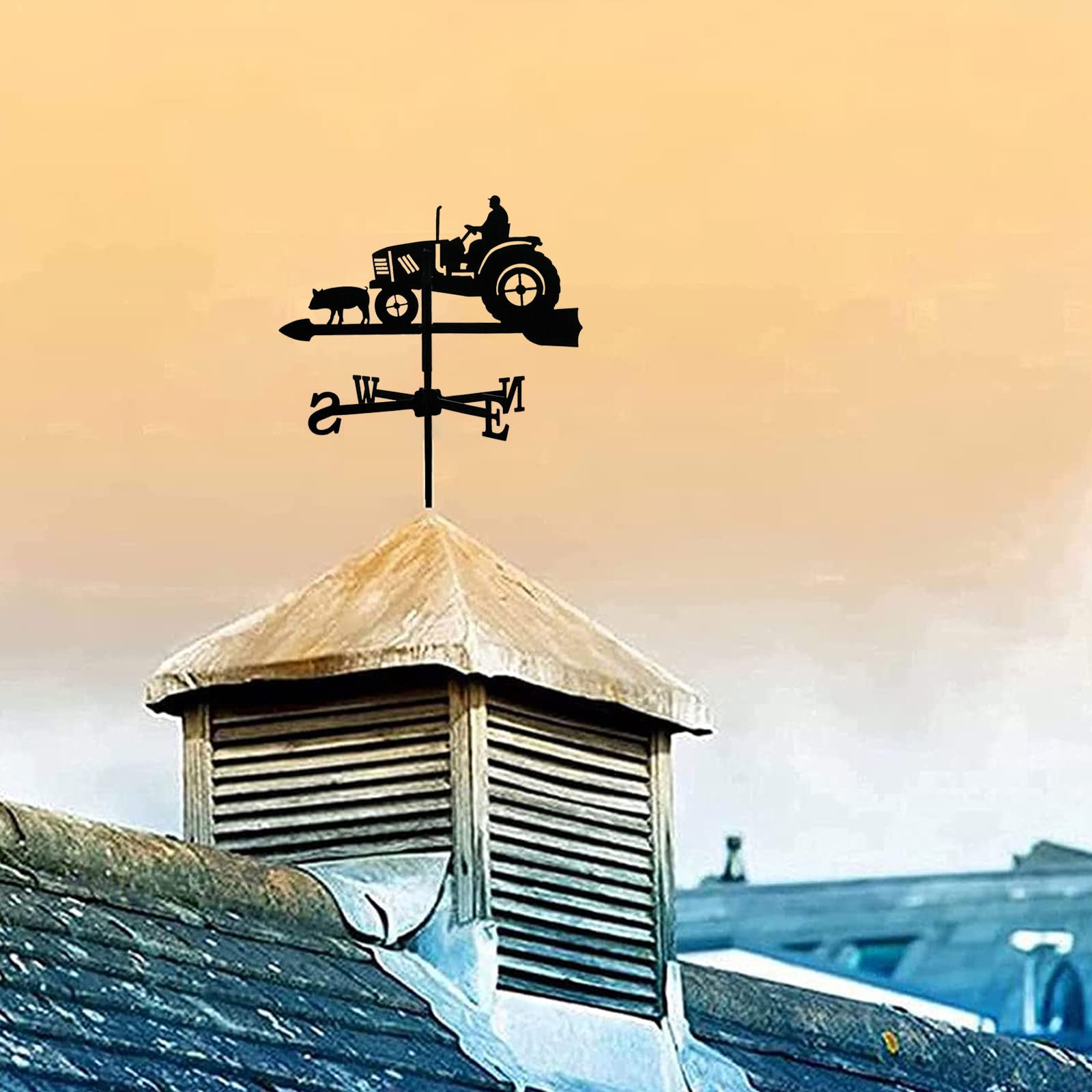 Girouette Tracteur Licorne En Acier Inoxydable Avec Indicateur De