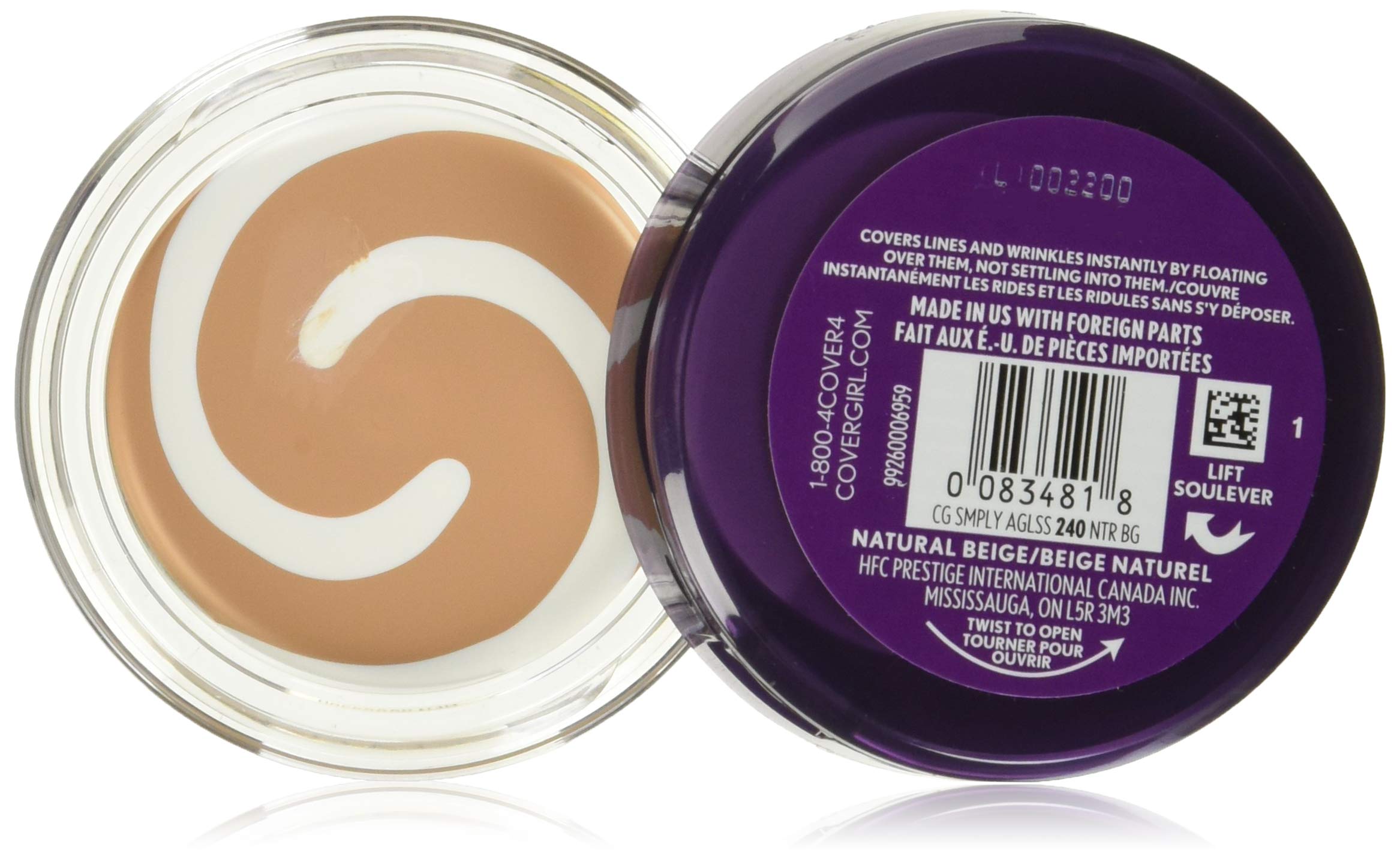 CoverGirl Face Products CoverGirl Olay Simply Ageless Foundation Natural Beige 240 0 40-Ounce 12g Package
