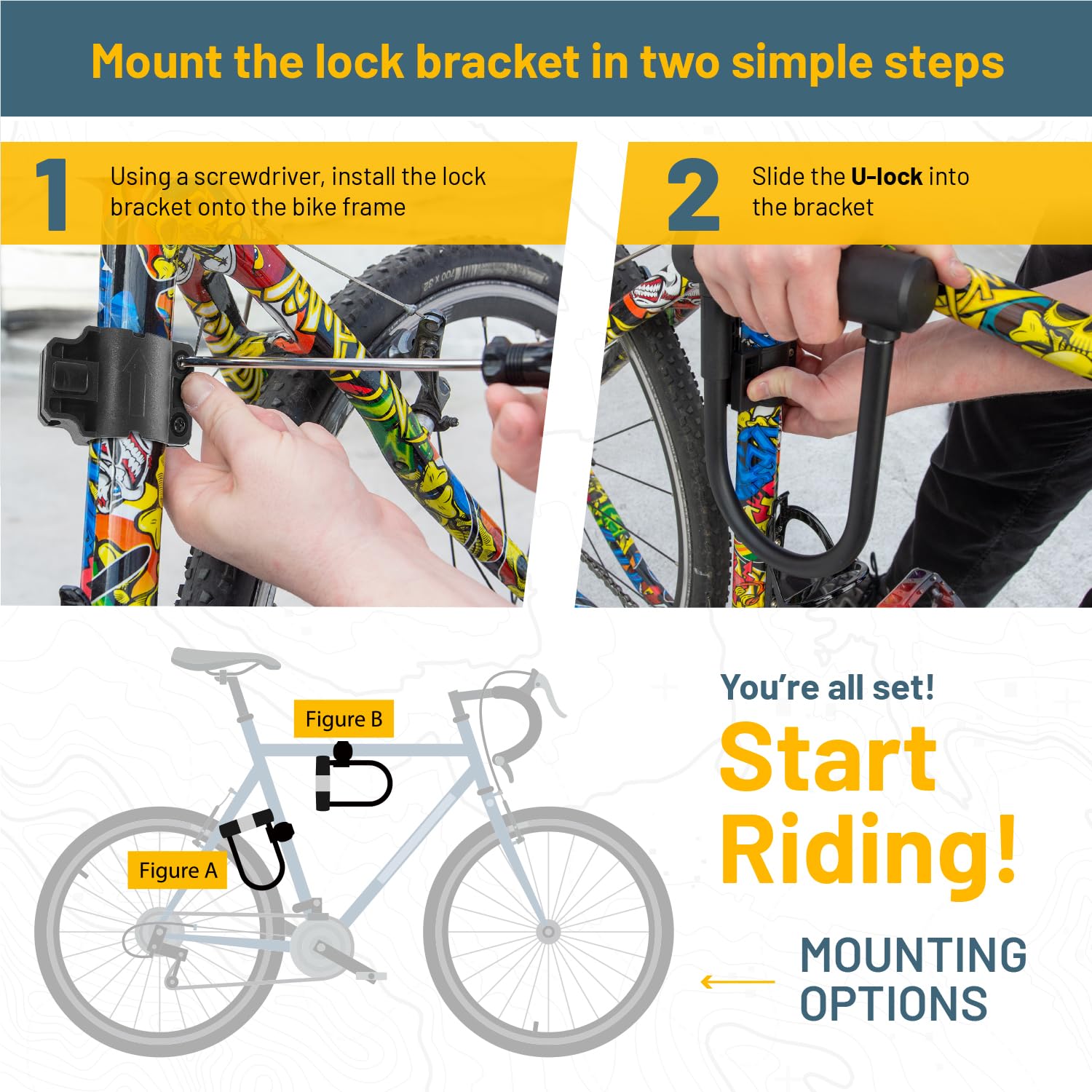 Supporto Bici Da Parete Brix-IT Con Lucchetto – Universale – Set Sicurezza Completo - 6