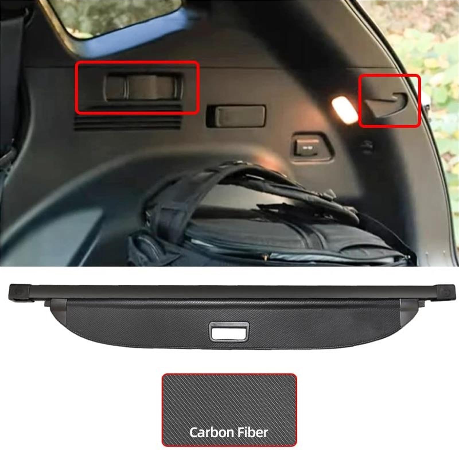 Genérico Cubierta de Carga para Hyundai para Tucson NX4 2021 2022 2023 2024 Cubierta De Carga Maletero Retráctil Accesorios Privacidad para Automóvil Tapa Protectora(Carbón)