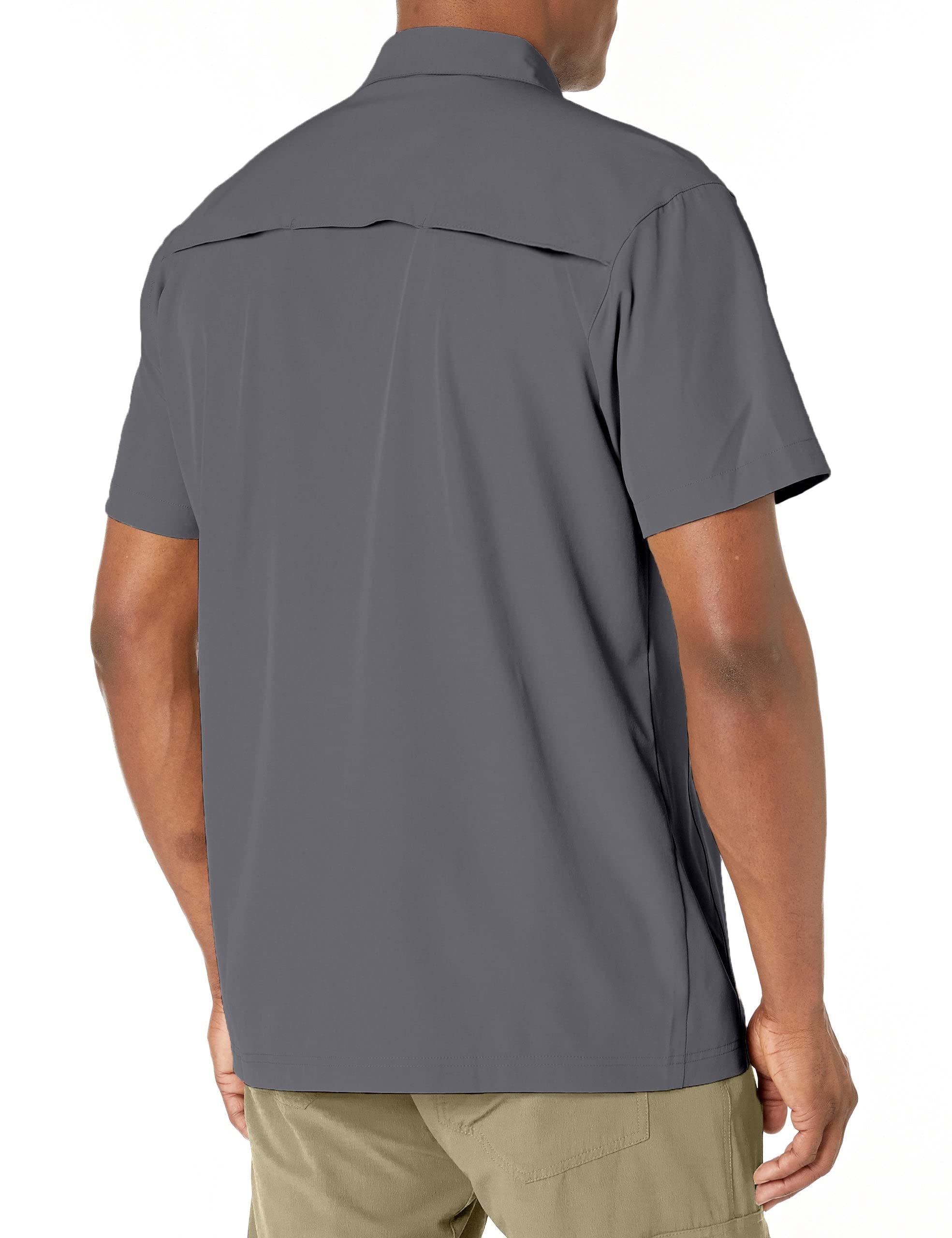 Little Donkey Andy Men's Upgraded Lightweight Short Sleeve Shirt Quick Dry Shirt for Hiking Travel, UPF50 Gray M