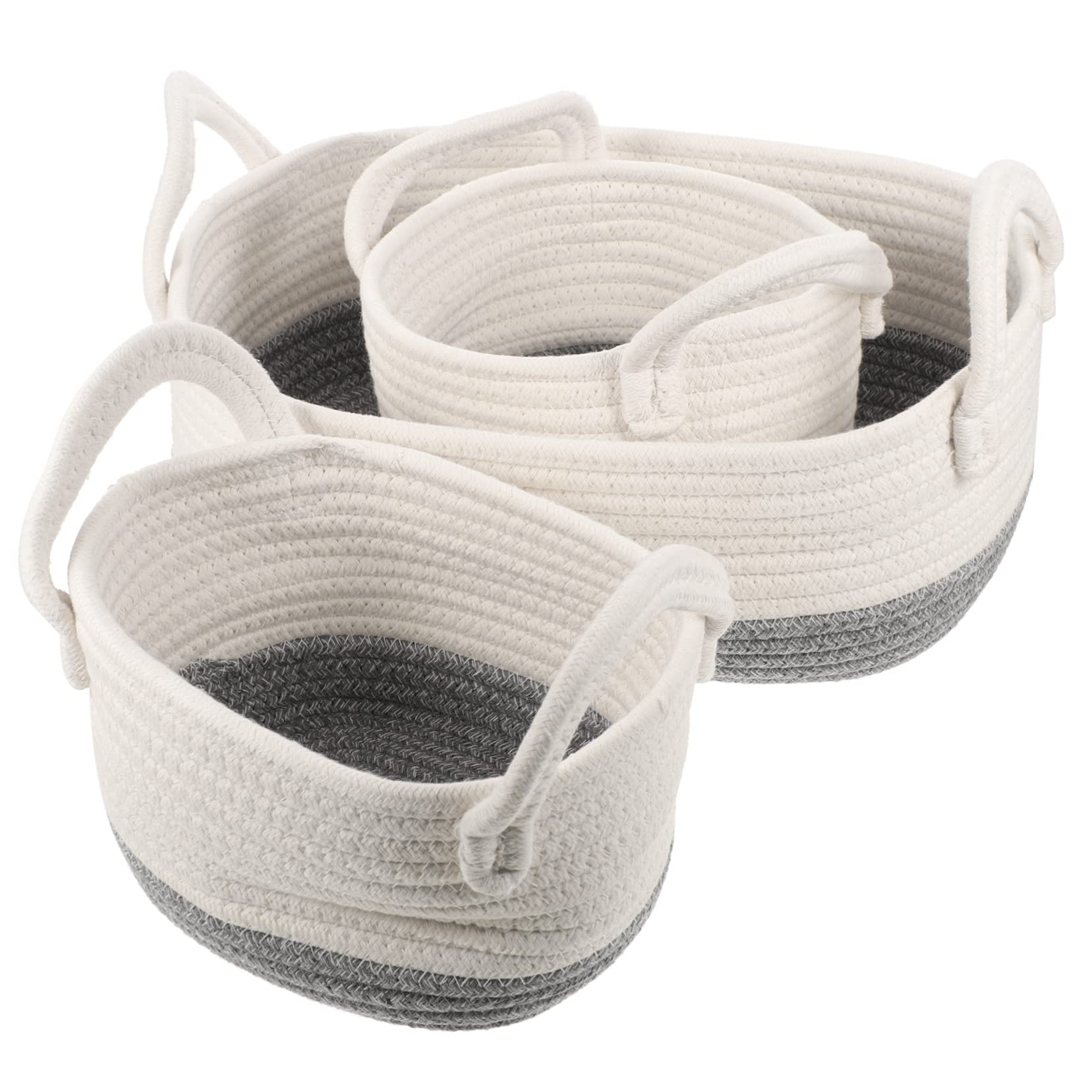 SOLUSTRE 3pcs Dog Basket Hamper Pet Storage Baskets Sundries Container Sundries Storage Case Cotton Rope