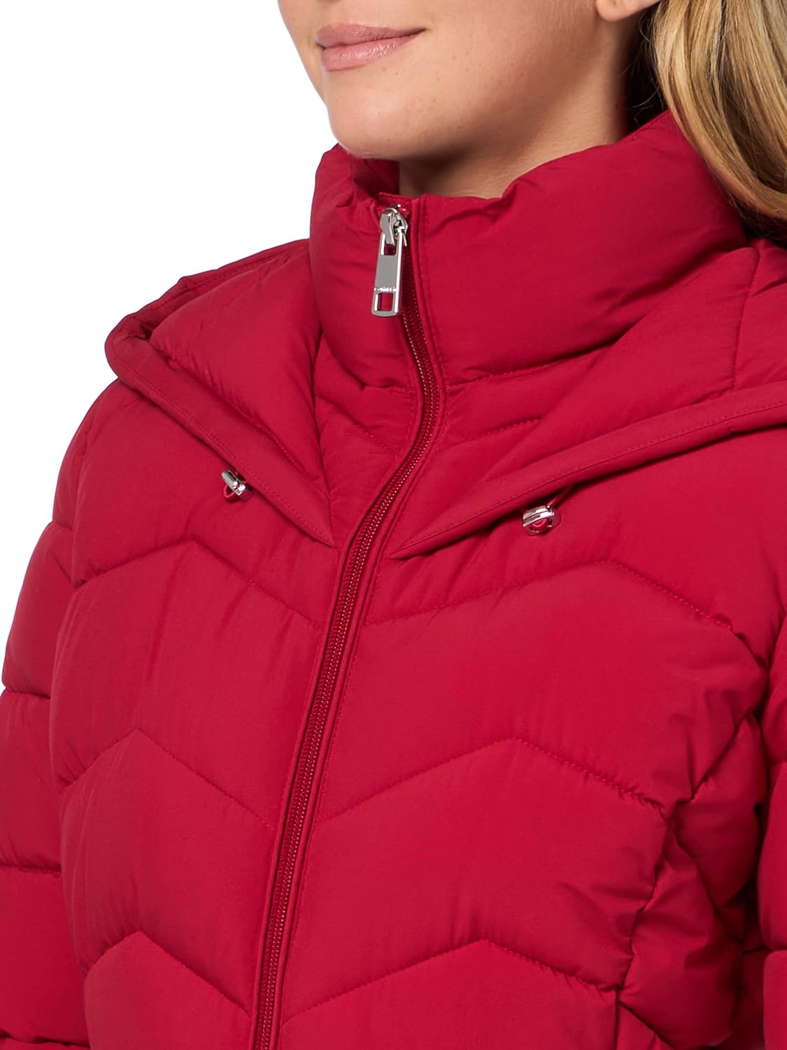 Calvin Klein Women's Stretch Fabric Puffer Jacket With Hood – Warm Quilted Zip Front Coat - Image 3
