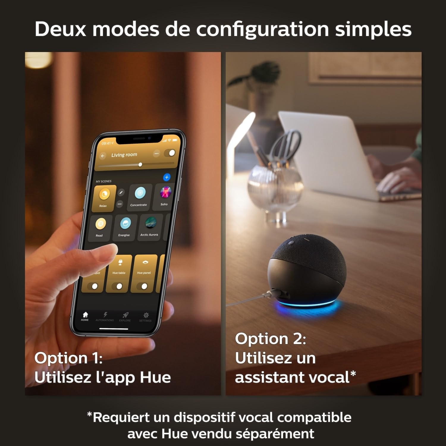 Philips Hue White Ambiance, Milliskin spots encastrés blancs 3x5W, compatible Bluetooth, fonctionne avec Alexa, Google Assistant et Apple Homekit