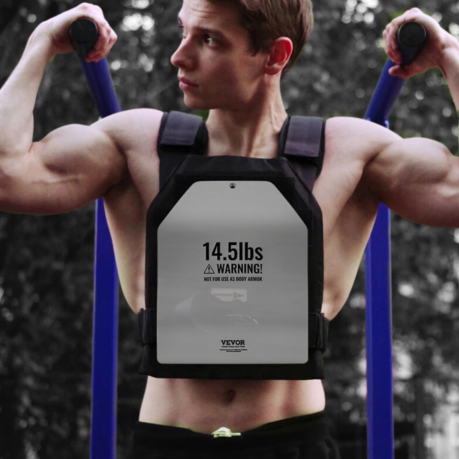 VEVOR Plaques lestées incurvées pour gilet lesté, paires de 6,59 kg, plaques de poids pour gilet, en acier de qualité supérieure, coupe ergonomique profilée-WOD, pour la musculation, la course à pied