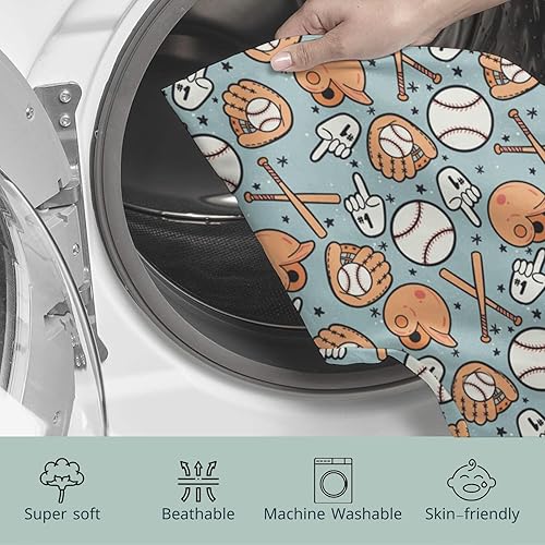 Miniatura 7 de HawSkgFub Funda de almohada de lactancia deportiva de béisbol americano para bebé, niño, color azul, para la temporada de juegos, guantes de