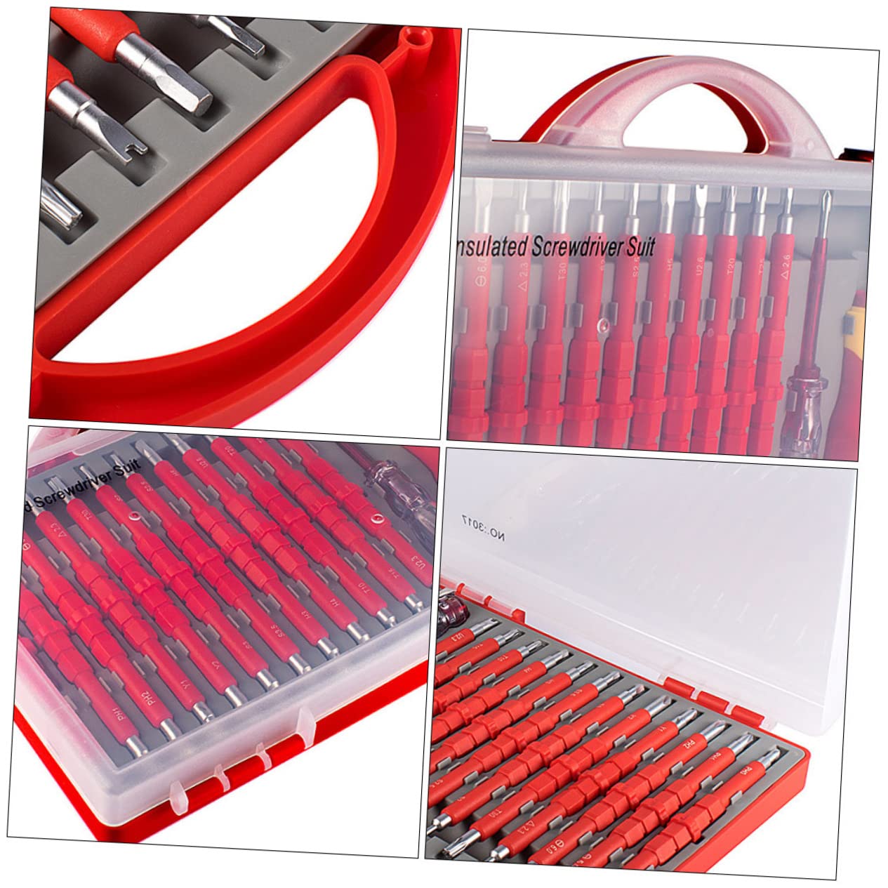 VILLCASE Juego de 26 Destornilladores Herramienta de Electricista Antideslizantes Mango Aislado para Reparaciones Eléctricas y Domésticas Kit Completo