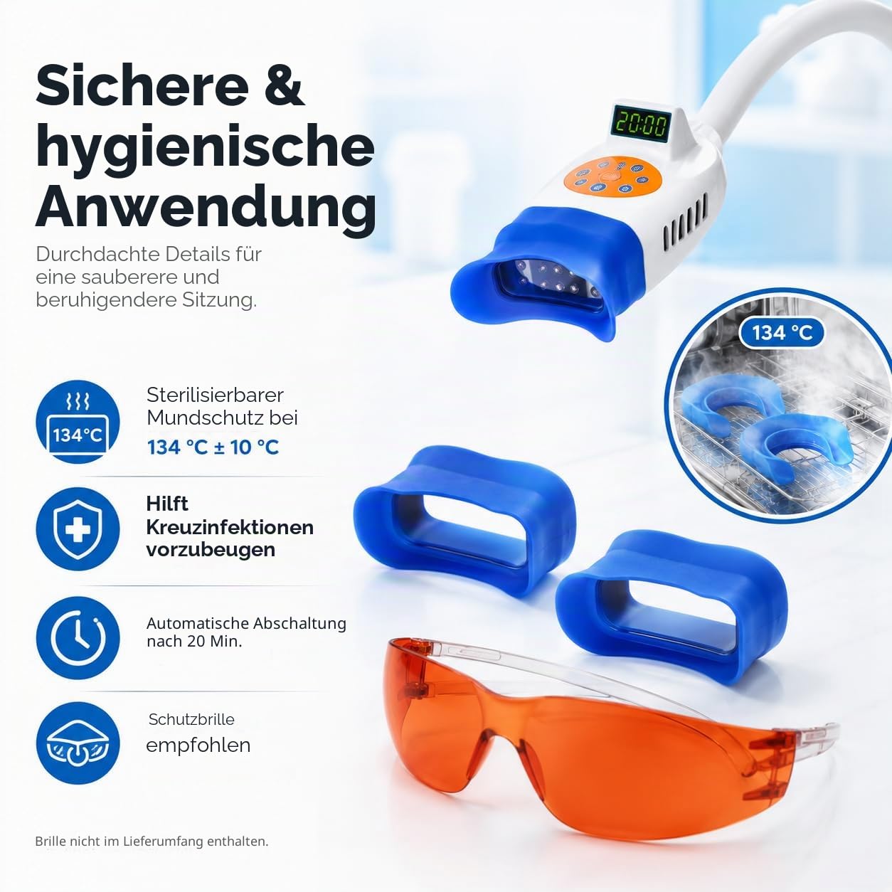 Dental Led Zahnweiß Bleaching Lampe,Professionelle Zahnweiß-Maschine Led-Licht, Mobile 36w Dental Zahnweiß-Lampe Bleaching, ZahnweißEr 2 Farben Blau/Rot Licht