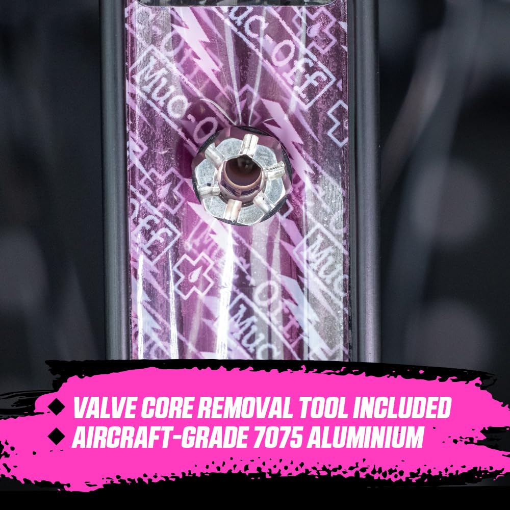 Muc-Off Valves Presta Tubeless - 60 mm - Valves de Vélo Anti-Fuite de Qualité Supérieure avec Outil Démonte-Obus de Valve Intégré - Argenté