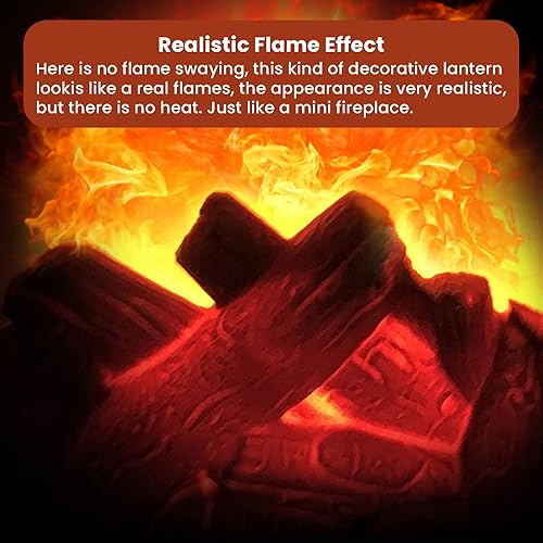 Miniatura 6 de Faroles de chimenea decorativos sin llama, portátil, luz LED de simulación, efecto de llama, interruptor táctil, llama LED de simulación para