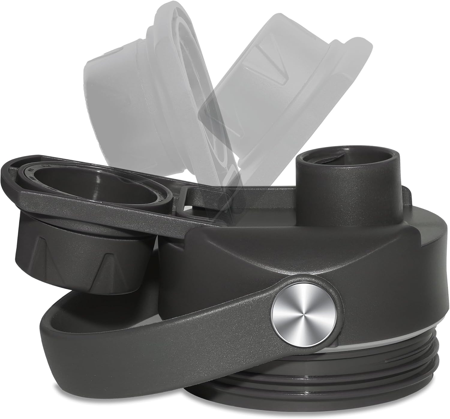 Chug Lid for YETI Rambler Lid Replacement - 12 18 26 36 64 oz and Jr. 12 oz Kids Bottle, Flex Handle Spout Cap for YETI Straw Lid Accessories, Cap Top Removable Gasket Easy to Clean, BPA Free - Image 2