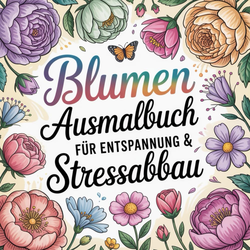 Blumen Ausmalbuch für Entspannung und Stressabbau mit 50 faszinierenden Ausmalbildern für Naturliebhaber