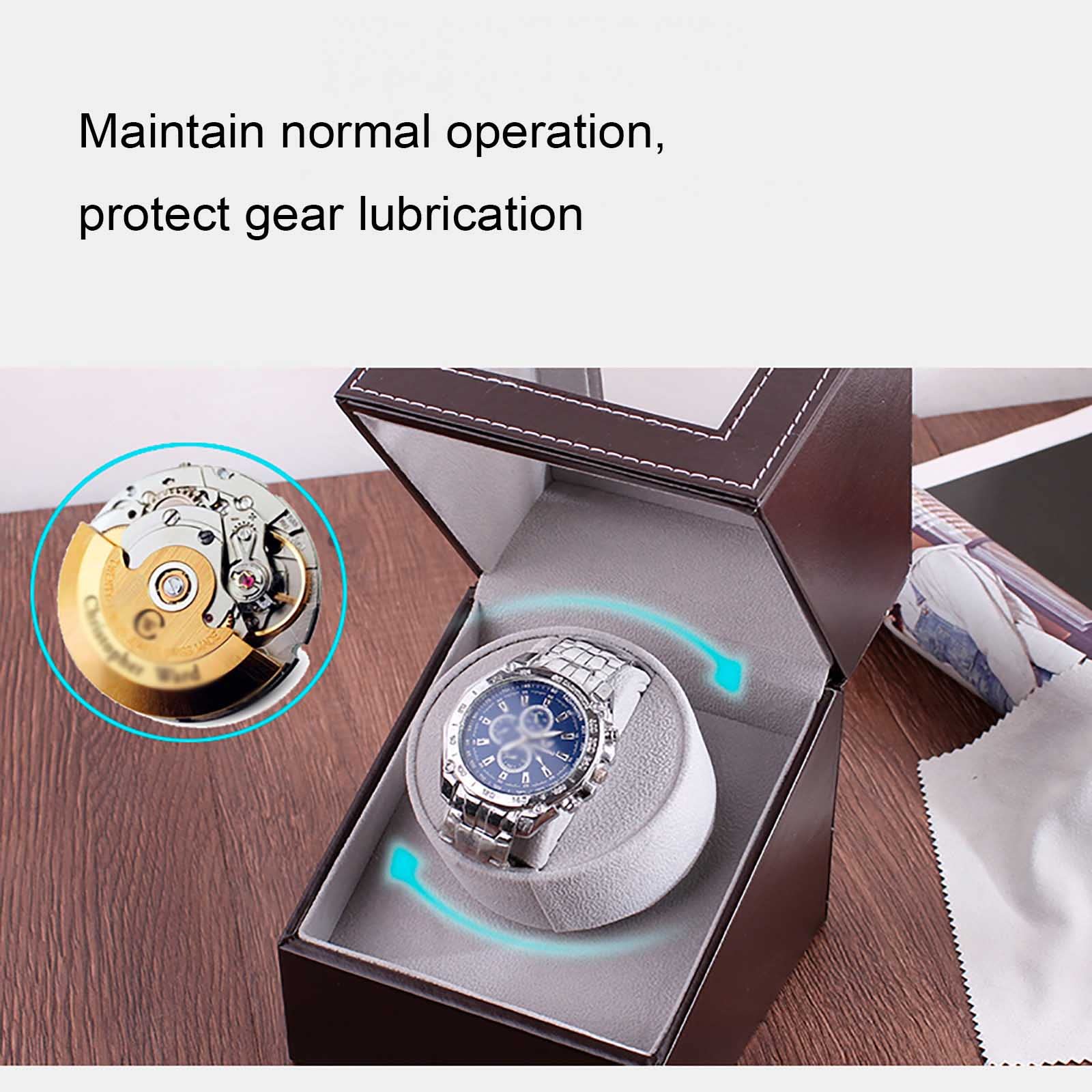 MRKU Scatola avvolgitore Automatico per Orologi rotanti, Cassa Girevole per Orologi, Carica Automatica per Orologi con Motore Silenzioso, Orologi da Donna e da Uomo