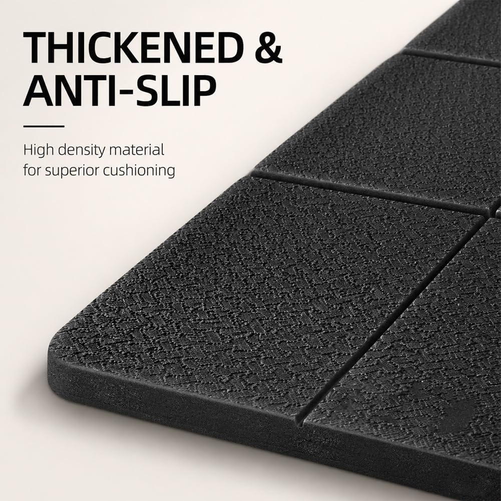 Tappetino protettivo pieghevole per attrezzi da fitness, 183 x 61 cm, 0,6 cm, TPE, antiscivolo, ammortizzante, fonoassorbente, protegge pavimenti e attrezzature, ideale per tapis roulant, cyclette