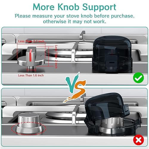 Miniatura 4 de AOSITE - Fundas para pomos de estufa para seguridad infantil, cubiertas de perilla de gas mejoradas para niños con adhesivo fuerte, paquete de 5