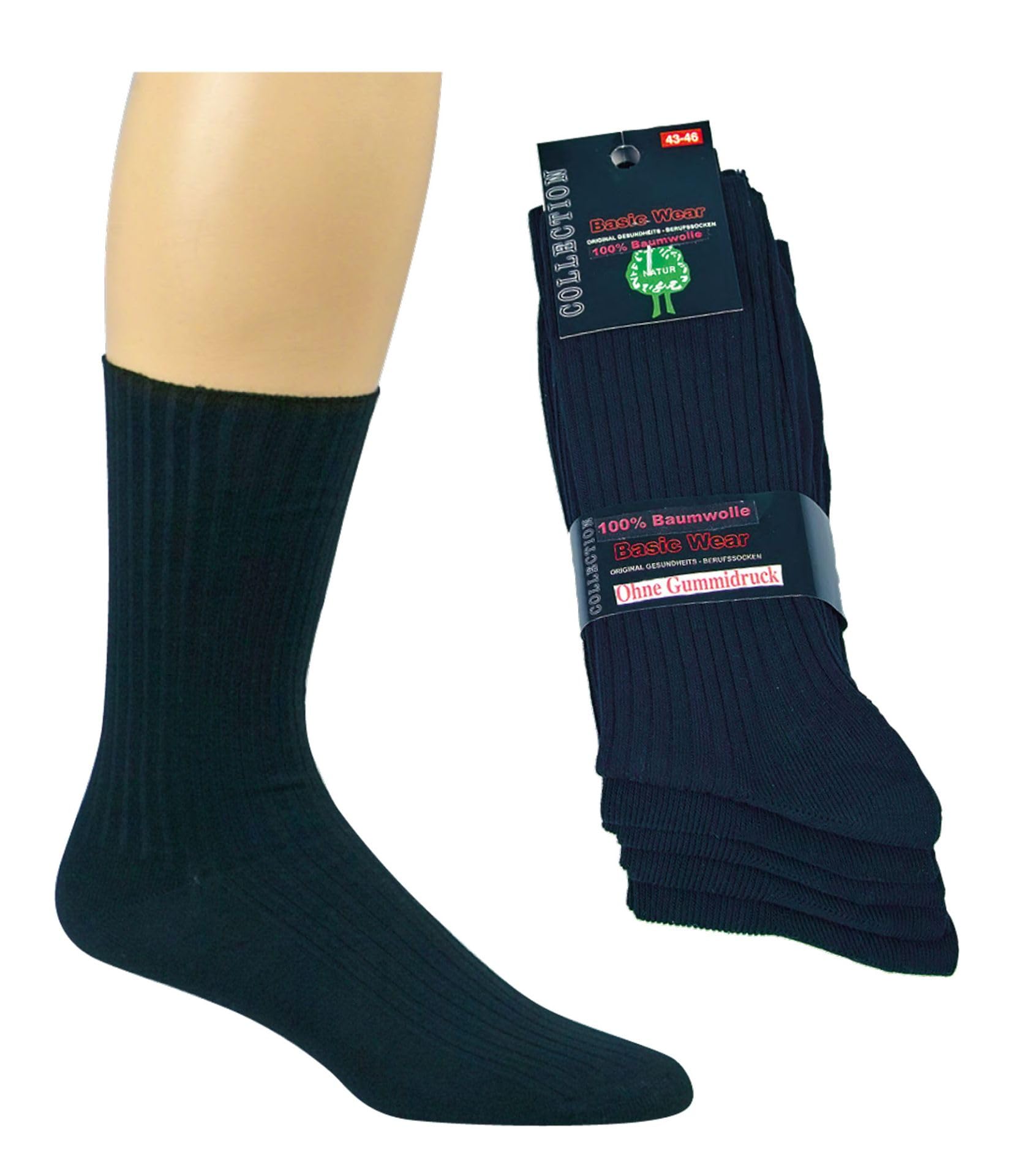 krautwear Calzini per infermiera, medico, medico, sanitario, bianco, nero, blu, 100% cotone, senza gomma, buona circolazione sanguigna