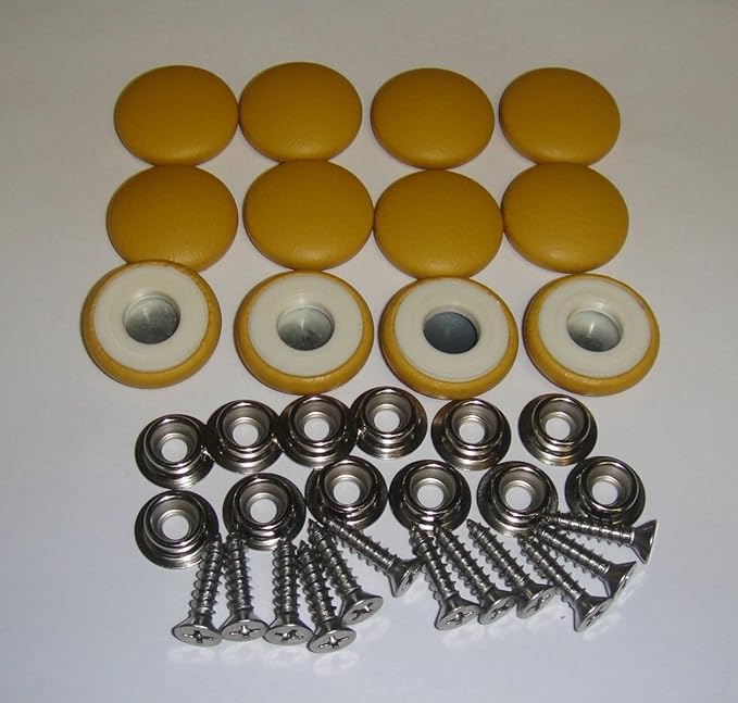Set Of 12 Dura Snap Upholstery Buttons 36 Mustard Yellow Vinyl