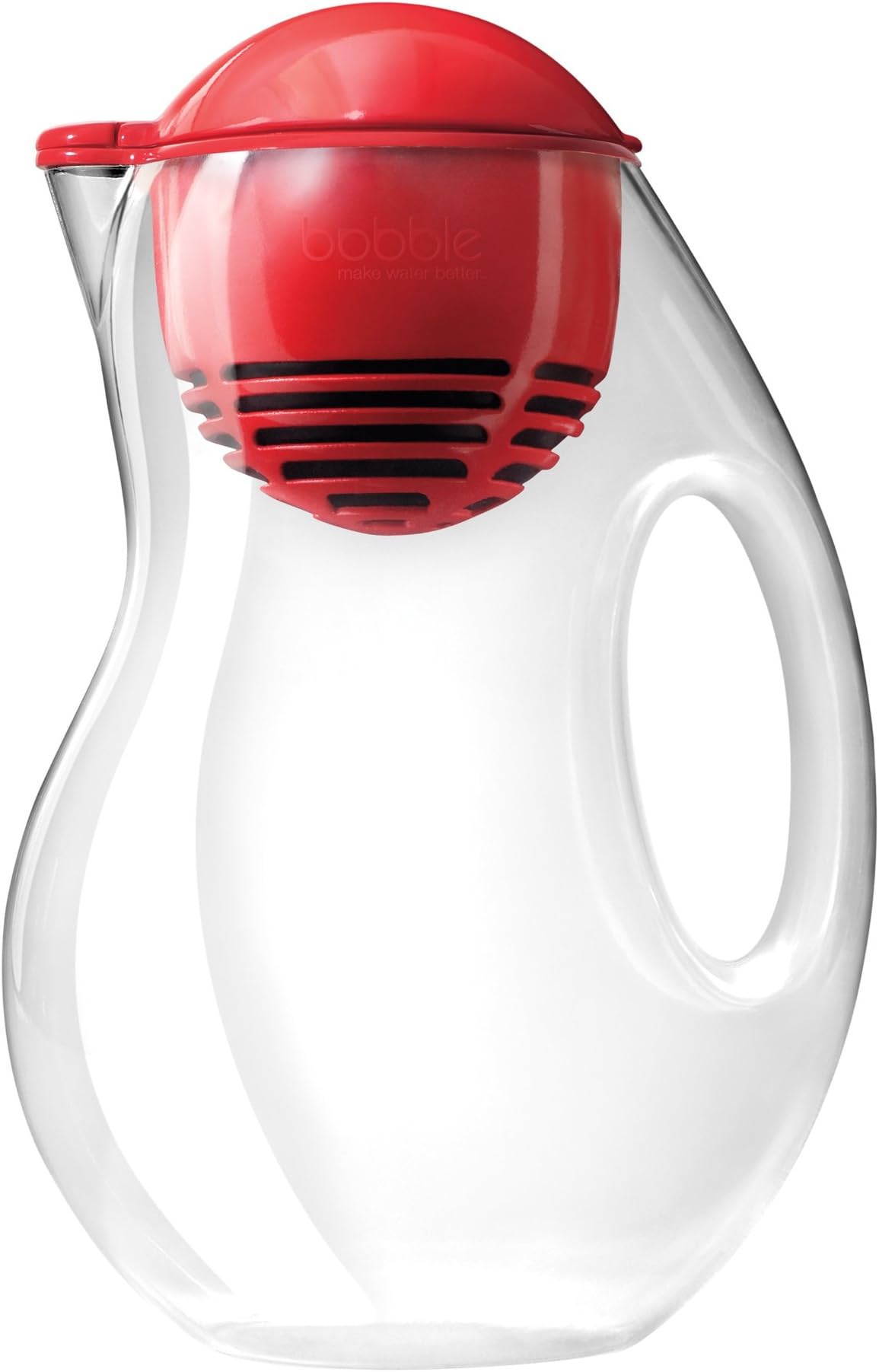 Bobble Jug Water Pitcher with Red Filter, 64 Ounce