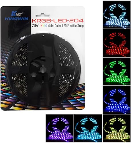 Vista 19 de Kingwin Tira de luces LED RGB de 17 pies. Kit de tira de luz SMD 5050 ultra brillante con control remoto, alimentado por USB, compatible