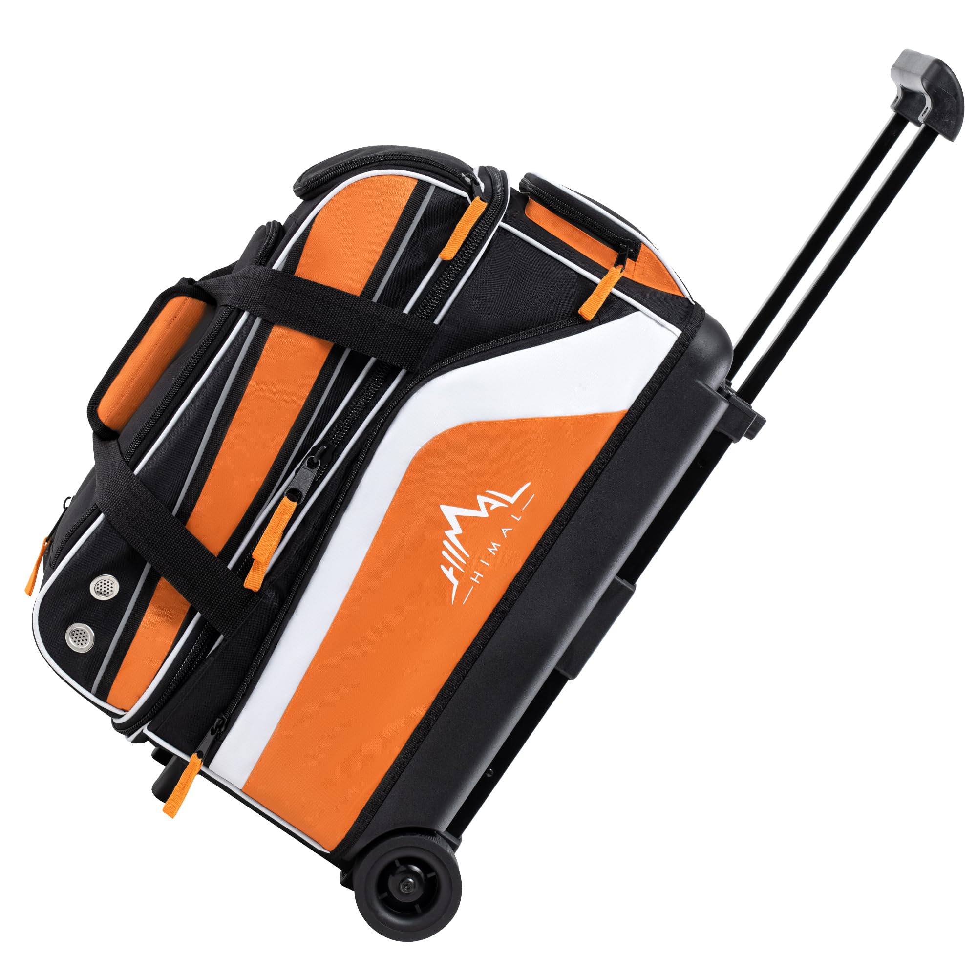 GoHimal Sac de bowling à double rouleau à 2 balles avec compartiment séparé pour chaussures de bowling (jusqu'à la taille 15) et une grande poche multifonction pour accessoires, tissu amélioré