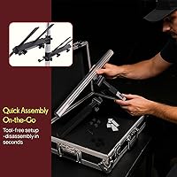 Vista 5 de Soporte de mesa Pyle plpts47 para todo tipo de dispositivos. Estación de trabajo para DJ con estantes en dos niveles.