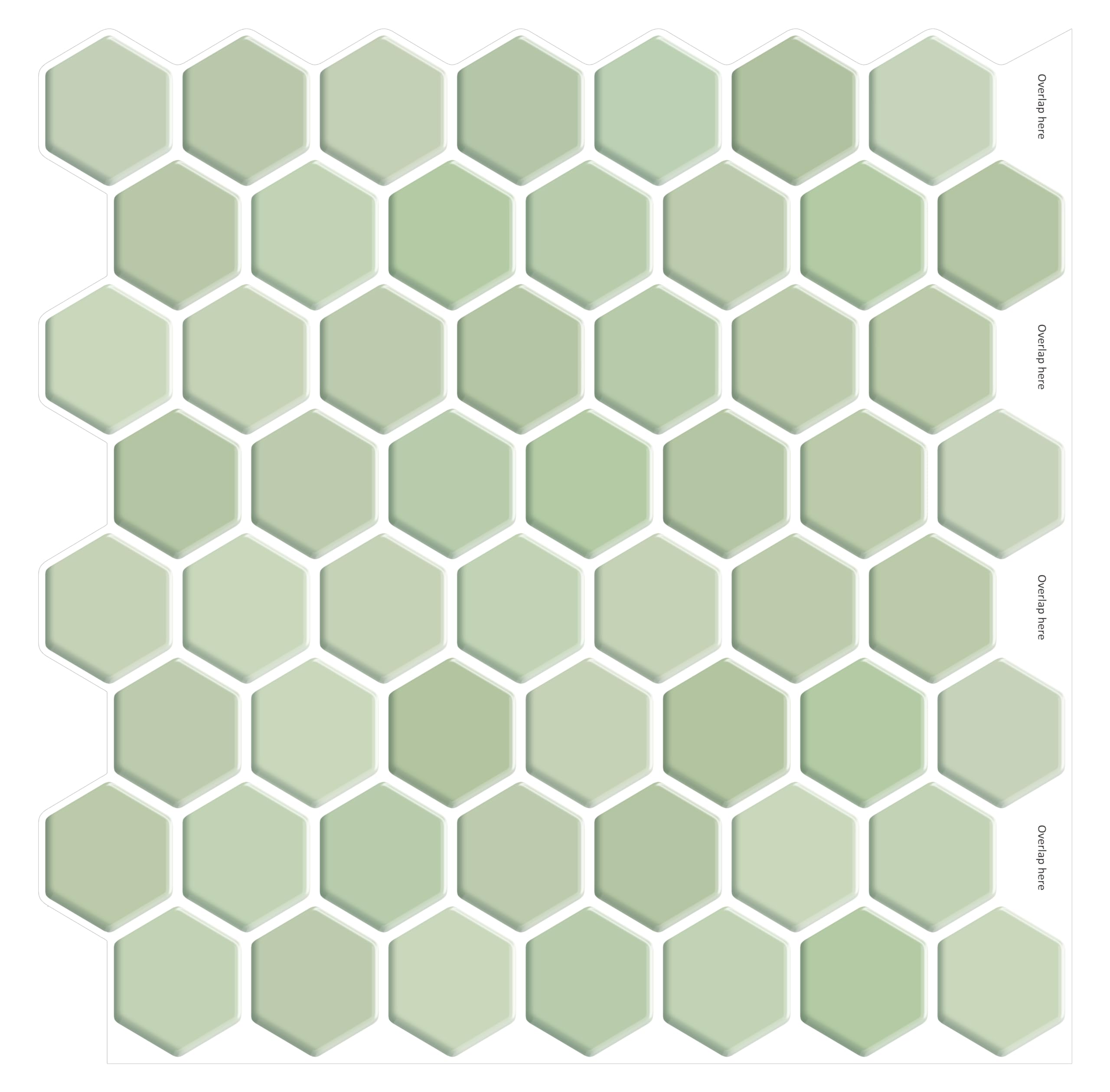 Decopus Peel and Stick Faux Tile （Hexagon 3D Sage Green Glossy Thin & Flex10Pack）for Kitchen, Bathroom, Car Camper - DIY Remodelling, Wall Decorations, No Grout Backsplash, Faux Smart Tile Marble