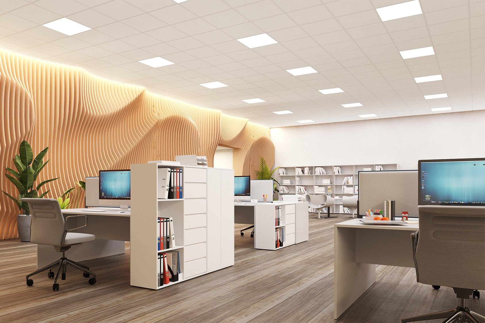 Pannelli per Controsoffitto Fonoassorbenti Bianco cm 60x60 per Isolamento Acustico Soffitti di Uffici, Negozi, Laboratori (Pannelli Sabbiati Orbit Spessore 13 mm)
