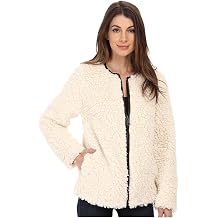 Marc New York by Andrew Marc Womens Jasmine Curly Faux Shearling Coat