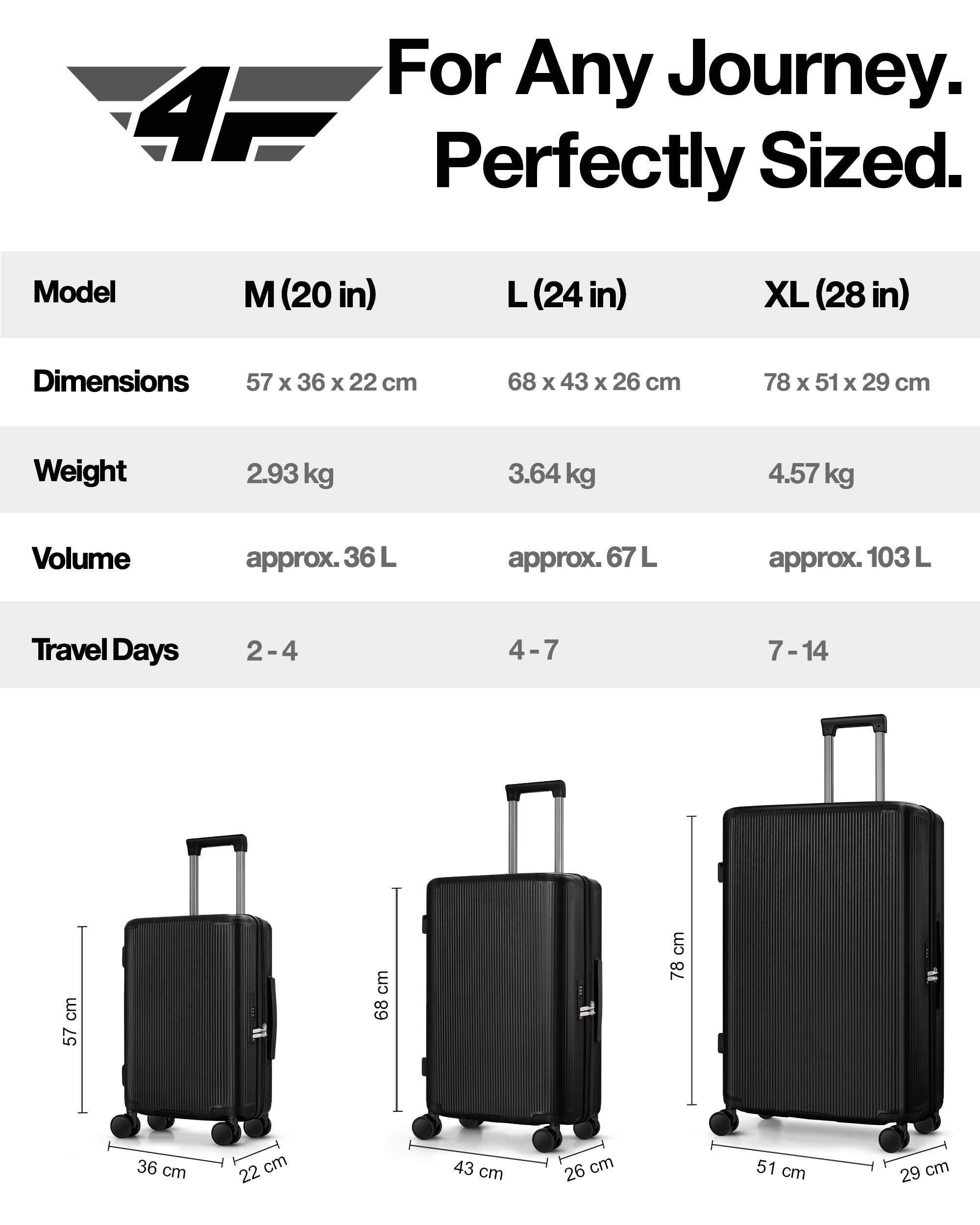 Lekka premium walizka podróżna z twardą obudową XL, duża 78 cm, 103 l, duży trolley z zamkiem TSA, 4 podwójne koła spinner i aluminiowa rączka teleskopowa, bagaż rejestrowany