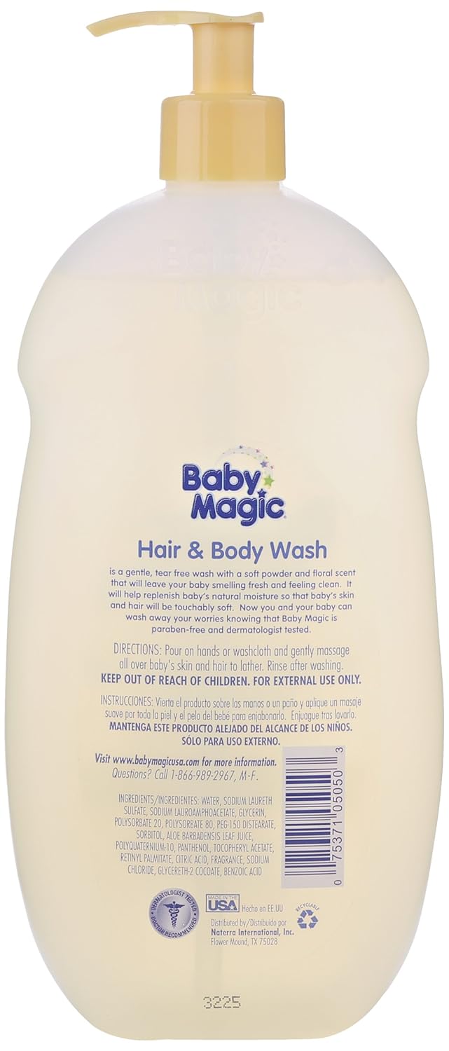 Baby Magic Hair and Body Wash, Soft Powder Scent, 30 Ounces
